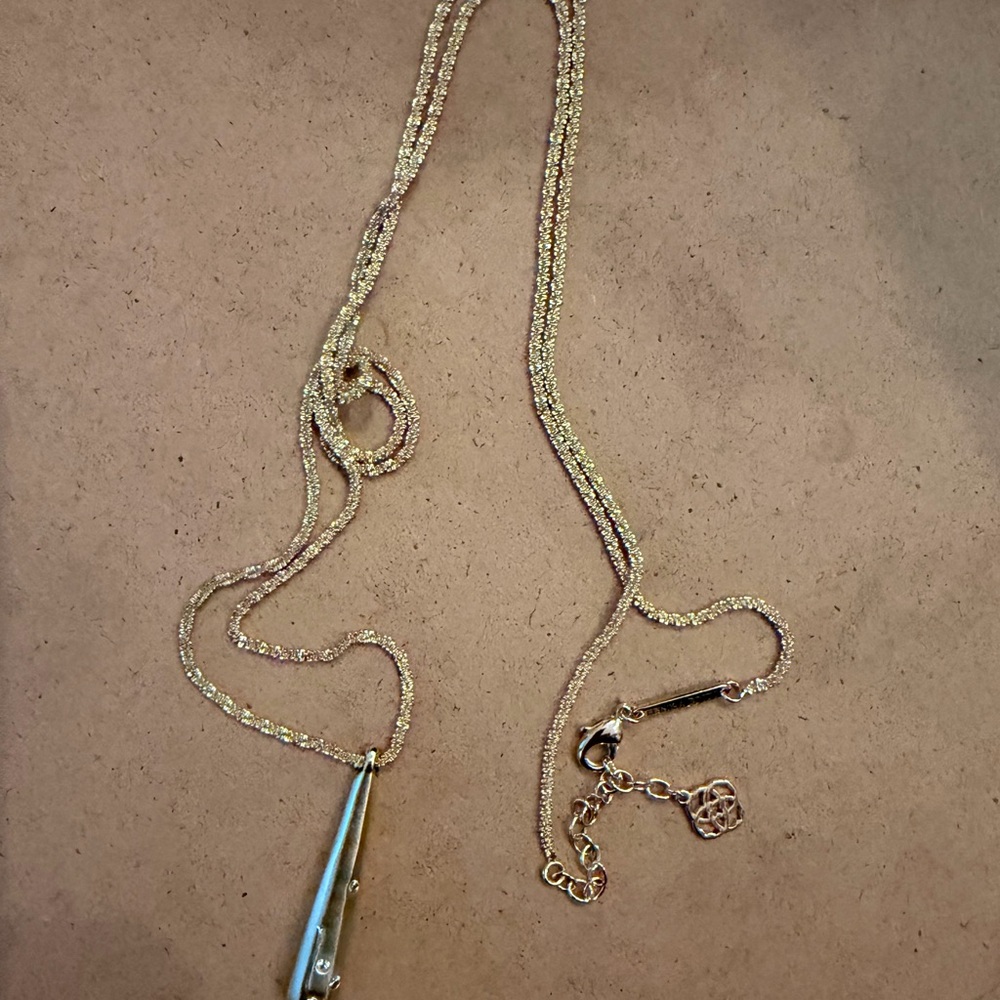 Kendra Scott Gold Bailee Pendant Necklace with Crystal Details